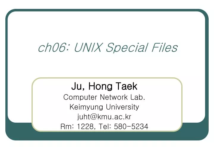 ch06 unix special files