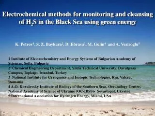 Electrochemical methods for monitoring and cleansing of H 2 S in the Black Sea using green energy