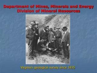 Department of Mines, Minerals and Energy Division of Mineral Resources