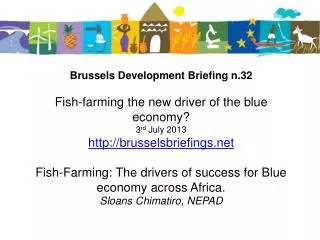 Fish-Farming : The Drivers of Success for Blue Economy Across Africa