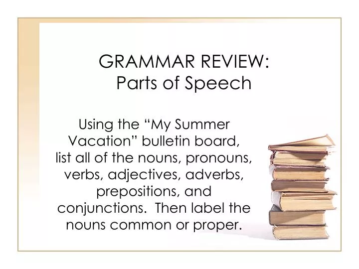 grammar review parts of speech