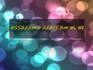 assalamu alaikum wr wb