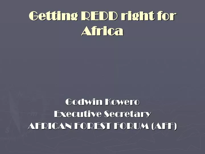 getting redd right for africa