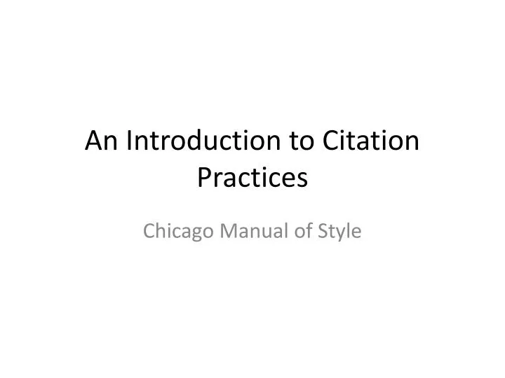 an introduction to citation practices