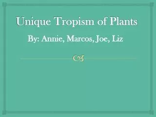 Unique Tropism of Plants