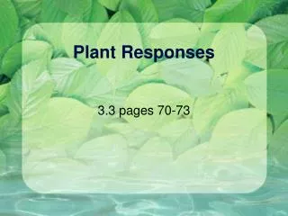 Plant Responses