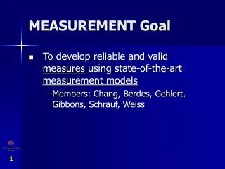 MEASUREMENT Goal