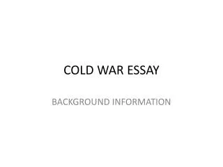 COLD WAR ESSAY