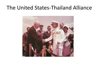 The United States-Thailand Alliance