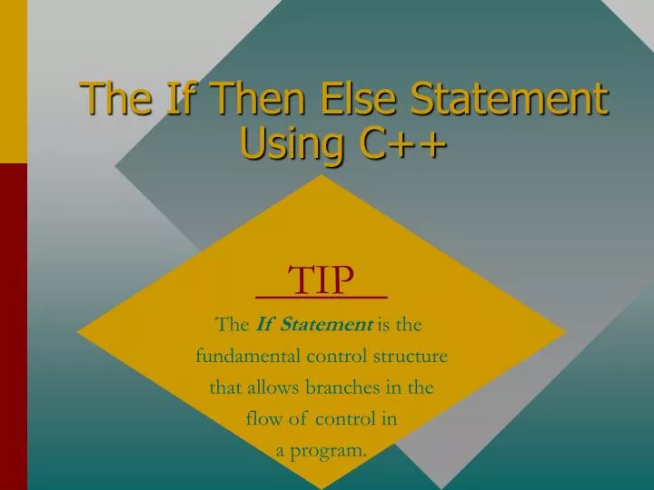 the if then else statement using c