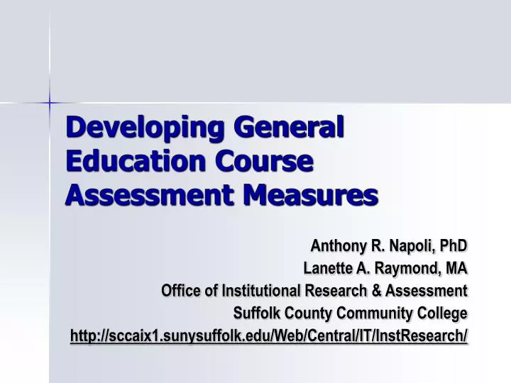 developing general education course assessment measures