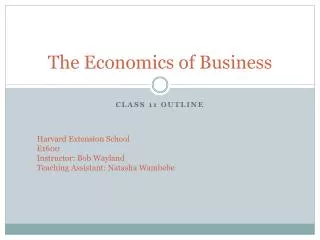 The Economics of Business