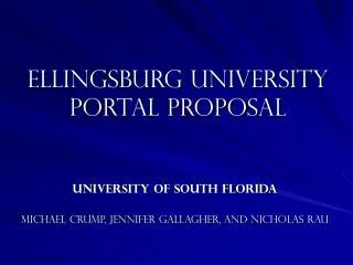 Ellingsburg University Portal proposal