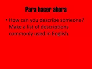 para hacer ahora