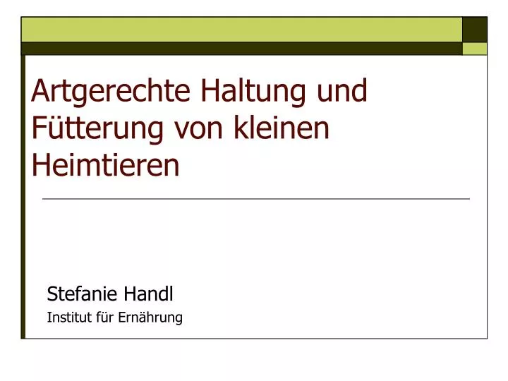 artgerechte haltung und f tterung von kleinen heimtieren