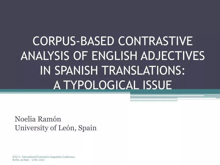 corpus based contrastive analysis of english adjectives in spanish translations a typological issue