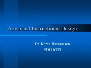 Advanced Instructional Design