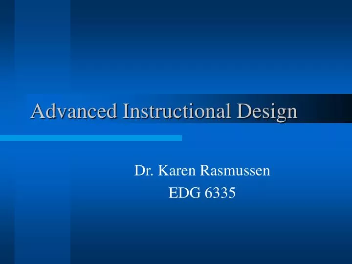 advanced instructional design