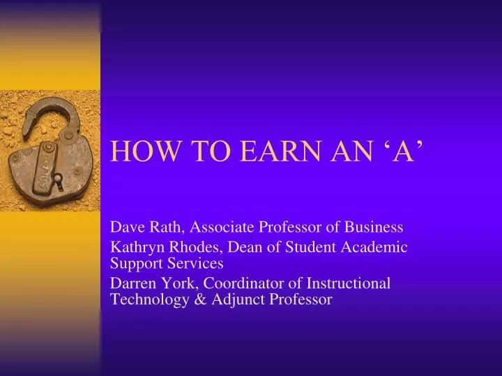 how to earn an a