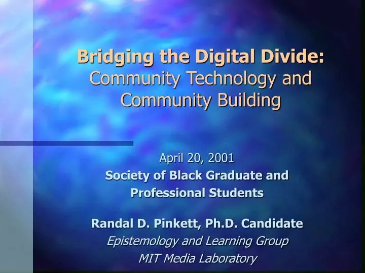 bridging the digital divide community technology and community building