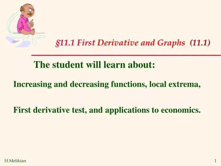 11 1 first derivative and graphs 11 1