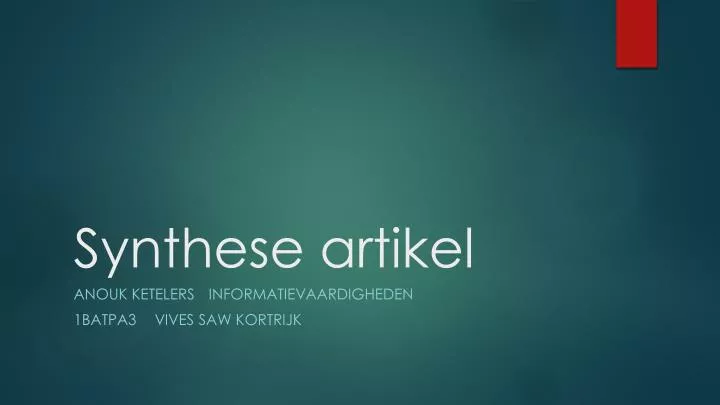 synthese artikel