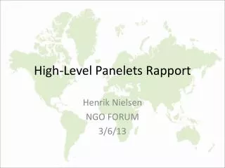 high level panelets rapport