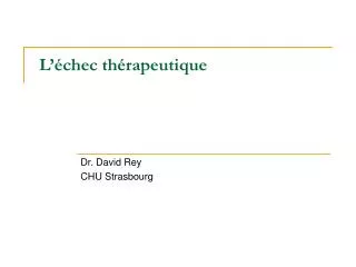 l chec th rapeutique