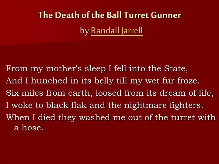 the death of the ball turret gunner by randall jarrell