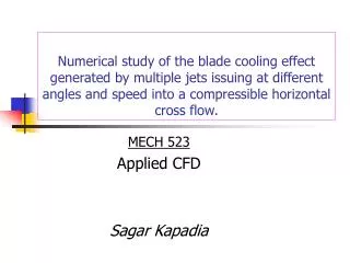 MECH 523 Applied CFD Sagar Kapadia