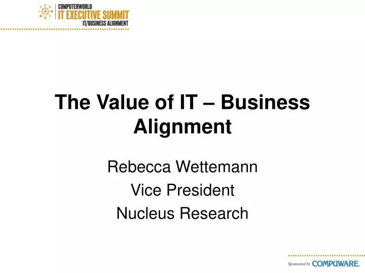 the value of it business alignment
