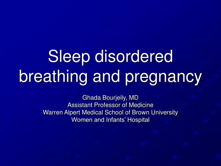 sleep disordered breathing and pregnancy