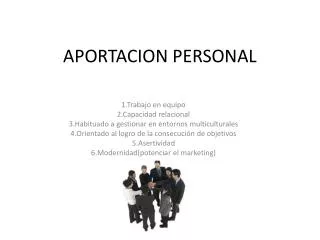 aportacion personal