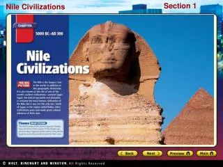 Preview Starting Points Map: The Nile Valley Main Idea / Reading Focus Geography and Early Egypt