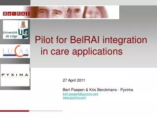 Pilot for BelRAI integration in care applications