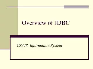 Overview of JDBC