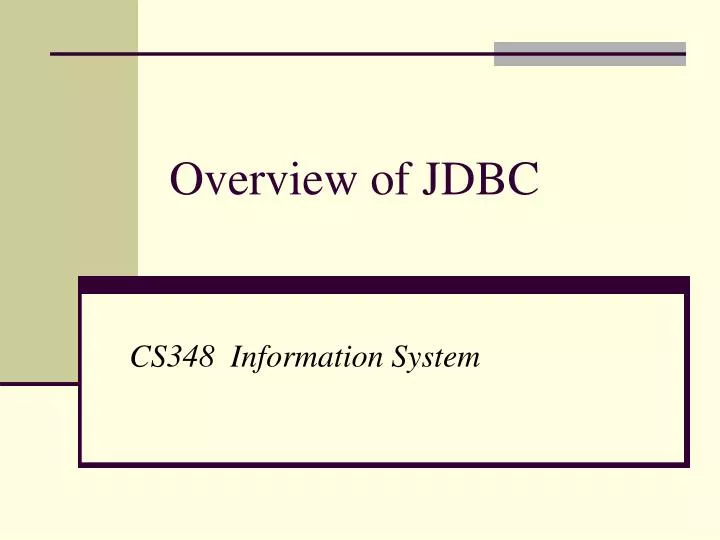 overview of jdbc