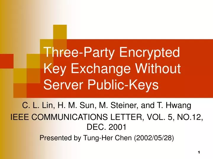 three party encrypted key exchange without server public keys