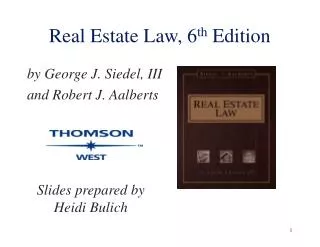 Real Estate Law, 6 th Edition