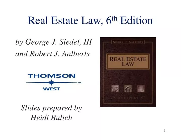 real estate law 6 th edition