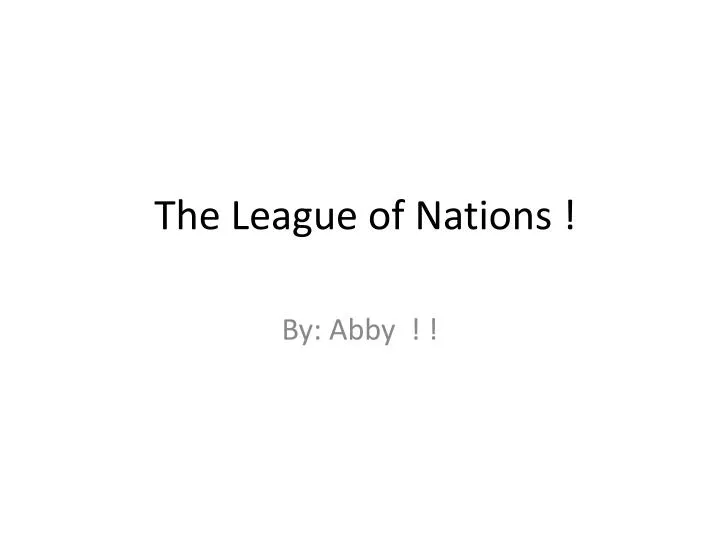the league of nations