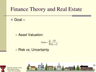 Finance Theory and Real Estate