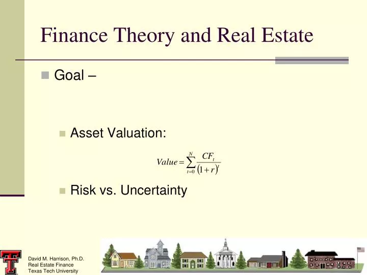 finance theory and real estate