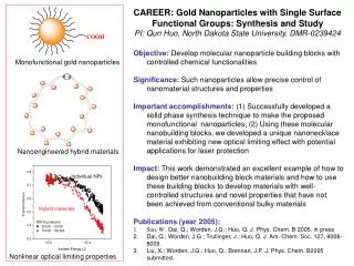 Monofunctional gold nanoparticles