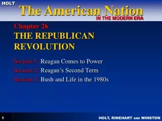 Chapter 26 THE REPUBLICAN REVOLUTION