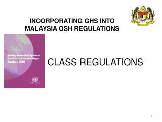 INCORPORATING GHS INTO MALAYSIA OSH REGULATIONS