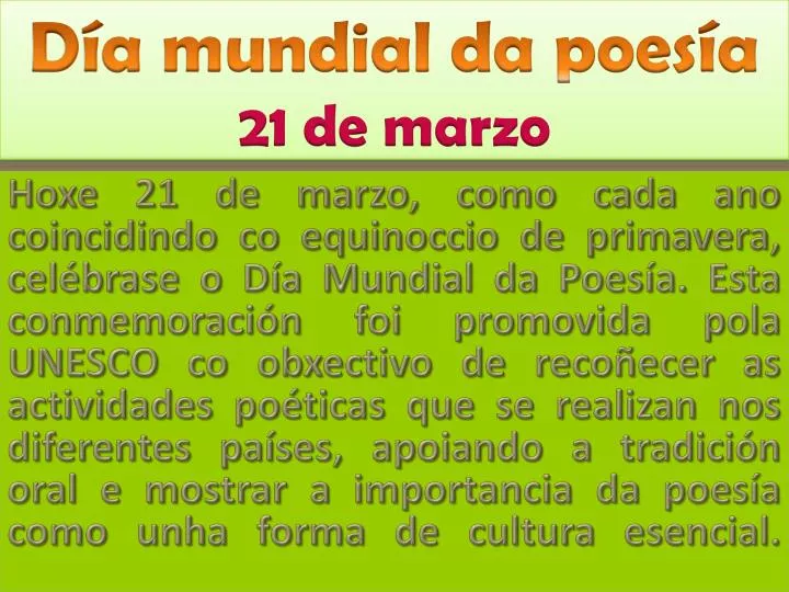 d a mundial da poes a 21 de marzo