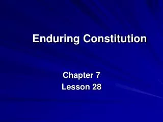 Enduring Constitution