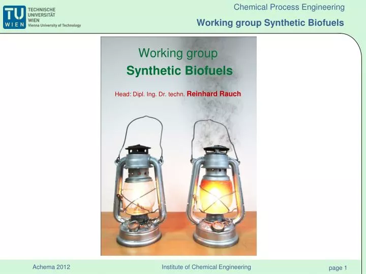 working group synthetic biofuels