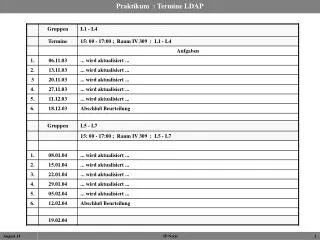 praktikum termine ldap